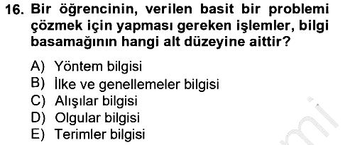 Ölçme Ve Değerlendirme 2012-2013 Ara Sınav - 16. soru