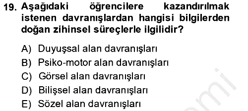 Ölçme Ve Değerlendirme 2014-2015 Ara Sınav - 19. soru