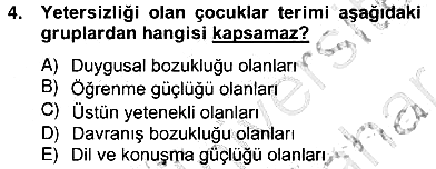 Özel Eğitim 2012-2013 Ara Sınav - 4. soru