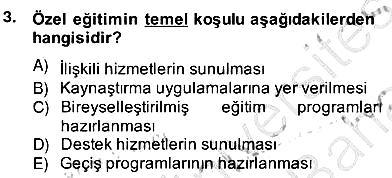 Özel Eğitim 2013-2014 Ara Sınav - 3. soru