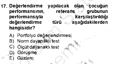 Özel Eğitim 2014-2015 Ara Sınav - 17. soru