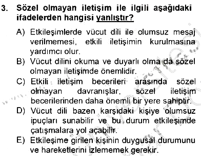 Özel Eğitim 2012-2013 Dönem Sonu Sınavı - 3. soru