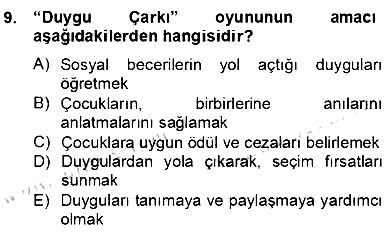 Özel Eğitim 2012-2013 Dönem Sonu Sınavı - 9. soru