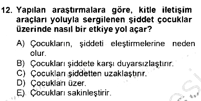 Özel Eğitim 2012-2013 Dönem Sonu Sınavı - 12. soru