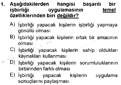 Özel Eğitim 2013-2014 Dönem Sonu Sınavı - 1. soru