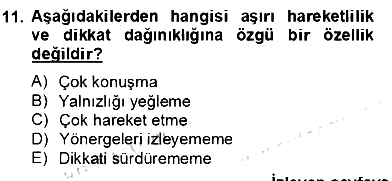 Özel Eğitim 2013-2014 Dönem Sonu Sınavı - 11. soru
