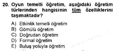 Özel Eğitim 2013-2014 Dönem Sonu Sınavı - 20. soru