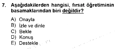 Özel Eğitim 2014-2015 Dönem Sonu Sınavı - 7. soru