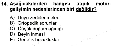Özel Eğitim 2014-2015 Dönem Sonu Sınavı - 14. soru