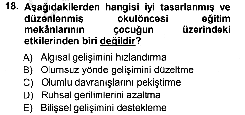 Özel Öğretim Yöntemleri 1 2012-2013 Ara Sınav - 18. soru