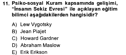 Özel Öğretim Yöntemleri 1 2014-2015 Ara Sınav - 11. soru