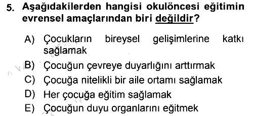 Özel Öğretim Yöntemleri 1 2016-2017 Ara Sınav - 5. soru