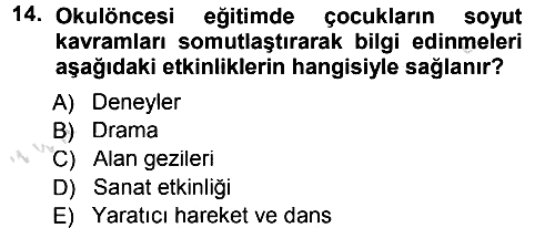 Özel Öğretim Yöntemleri 1 2013-2014 Tek Ders Sınavı - 14. soru