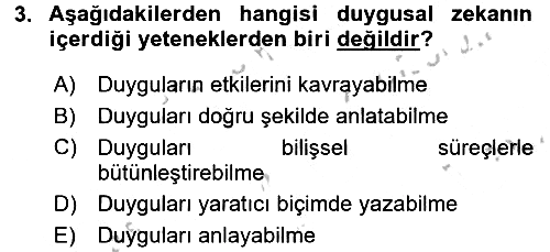 Özel Öğretim Yöntemleri 2 2016-2017 3 Ders Sınavı - 3. soru