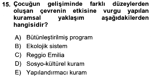 Özel Öğretim Yöntemleri 2 2016-2017 3 Ders Sınavı - 15. soru