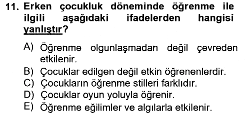 Özel Öğretim Yöntemleri 2 2012-2013 Ara Sınav - 11. soru