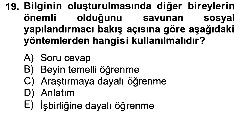 Özel Öğretim Yöntemleri 2 2012-2013 Ara Sınav - 19. soru