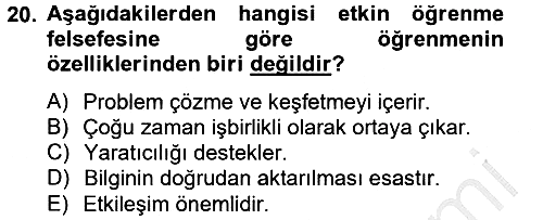 Özel Öğretim Yöntemleri 2 2012-2013 Ara Sınav - 20. soru