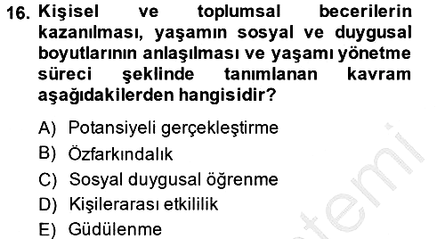 Özel Öğretim Yöntemleri 2 2013-2014 Ara Sınav - 16. soru