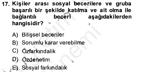 Özel Öğretim Yöntemleri 2 2013-2014 Ara Sınav - 17. soru