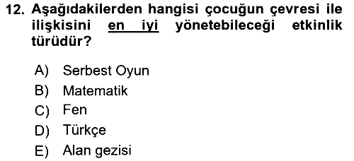 Özel Öğretim Yöntemleri 2 2015-2016 Ara Sınav - 12. soru