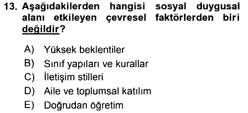 Özel Öğretim Yöntemleri 2 2016-2017 Ara Sınav - 13. soru