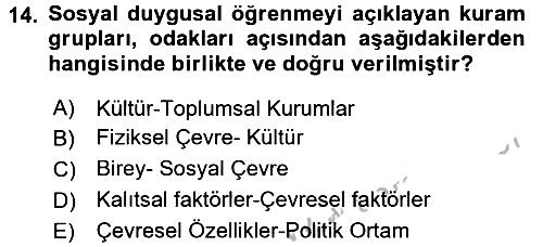 Özel Öğretim Yöntemleri 2 2016-2017 Ara Sınav - 14. soru