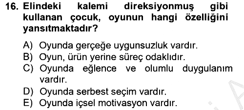 Özel Öğretim Yöntemleri 2 2012-2013 Dönem Sonu Sınavı - 16. soru