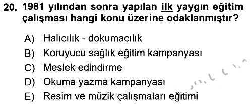 Türk Eğitim Tarihi 2016-2017 3 Ders Sınavı - 20. soru