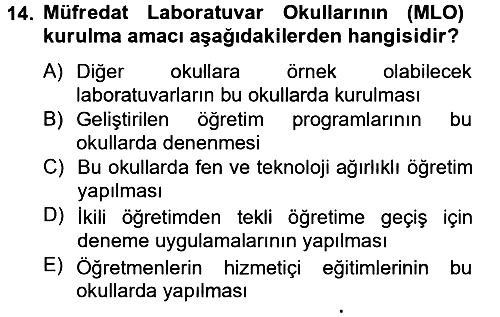 Türk Eğitim Tarihi 2012-2013 Ara Sınav - 14. soru