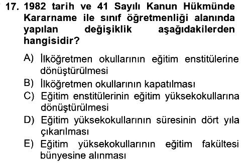 Türk Eğitim Tarihi 2012-2013 Ara Sınav - 17. soru