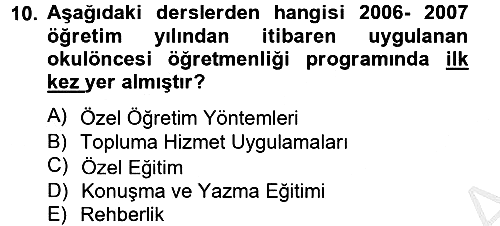 Türk Eğitim Tarihi 2014-2015 Ara Sınav - 10. soru