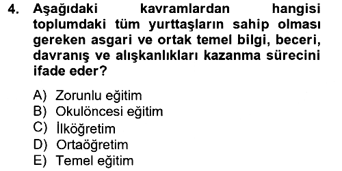 Türk Eğitim Tarihi 2012-2013 Dönem Sonu Sınavı - 4. soru