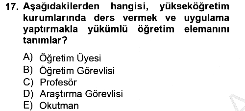 Türk Eğitim Tarihi 2012-2013 Dönem Sonu Sınavı - 17. soru