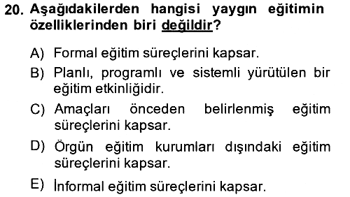 Türk Eğitim Tarihi 2013-2014 Dönem Sonu Sınavı - 20. soru
