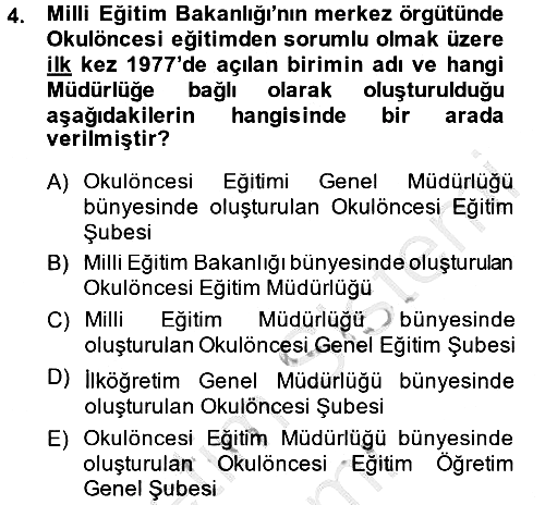 Türk Eğitim Tarihi 2014-2015 Dönem Sonu Sınavı - 4. soru