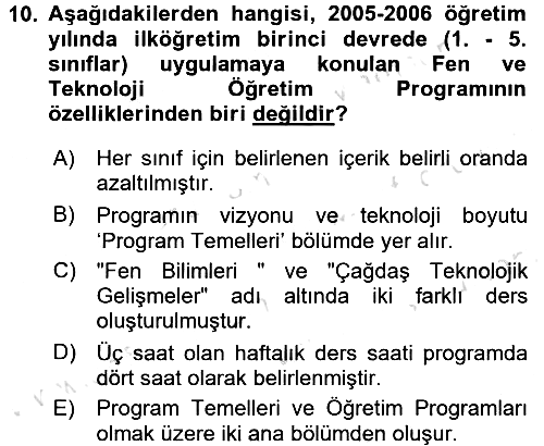 Türk Eğitim Tarihi 2015-2016 Dönem Sonu Sınavı - 10. soru