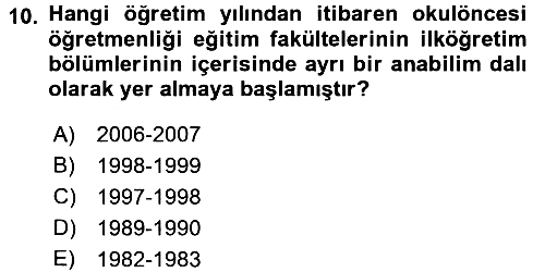 Türk Eğitim Tarihi 2015-2016 Tek Ders Sınavı - 10. soru