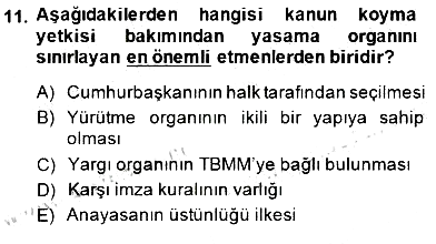 Anayasa 1 2014-2015 Ara Sınav - 11. soru