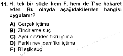 Ceza Hukukuna Giriş 2012-2013 Tek Ders Sınavı - 11. soru