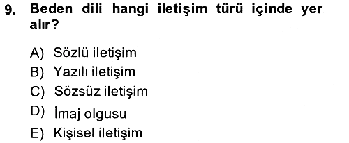 Halkla İlişkiler Ve İletişim 2013-2014 Ara Sınav - 9. soru