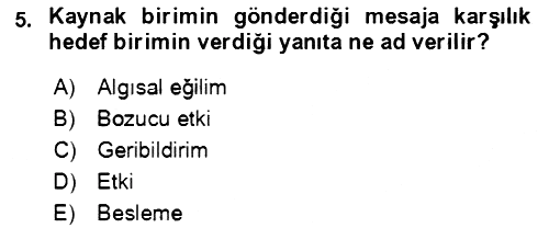 Halkla İlişkiler Ve İletişim 2021-2022 Ara Sınav - 5. soru