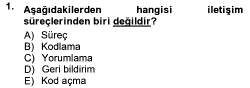 Halkla İlişkiler Ve İletişim 2012-2013 Dönem Sonu Sınavı - 1. soru