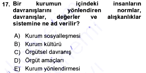Halkla İlişkiler Ve İletişim 2015-2016 Dönem Sonu Sınavı - 17. soru