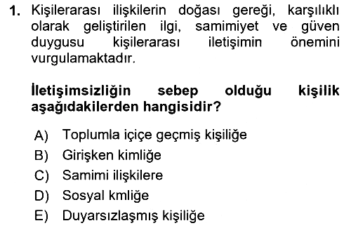 Halkla İlişkiler Ve İletişim 2021-2022 Dönem Sonu Sınavı - 1. soru