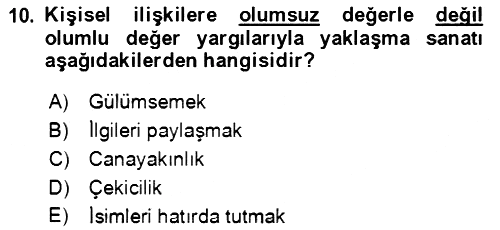 Halkla İlişkiler Ve İletişim 2022-2023 Yaz Okulu Sınavı - 10. soru