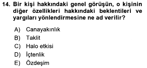 Halkla İlişkiler Ve İletişim 2024-2025 Yaz Okulu Sınavı - 14. soru