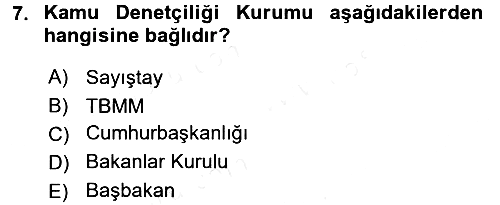 Hukukun Temel Kavramları 2 2017-2018 Dönem Sonu Sınavı - 7. soru