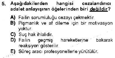 Kriminoloji 2012-2013 Tek Ders Sınavı - 5. soru