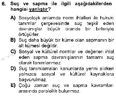 Kriminoloji 2012-2013 Tek Ders Sınavı - 6. soru